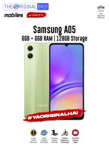 Samsung A05 - 6GB RAM - 128GB Storage - PTA Approved - 12 Months Warranty - Green - The Original Bro Mobiles - TOB36
